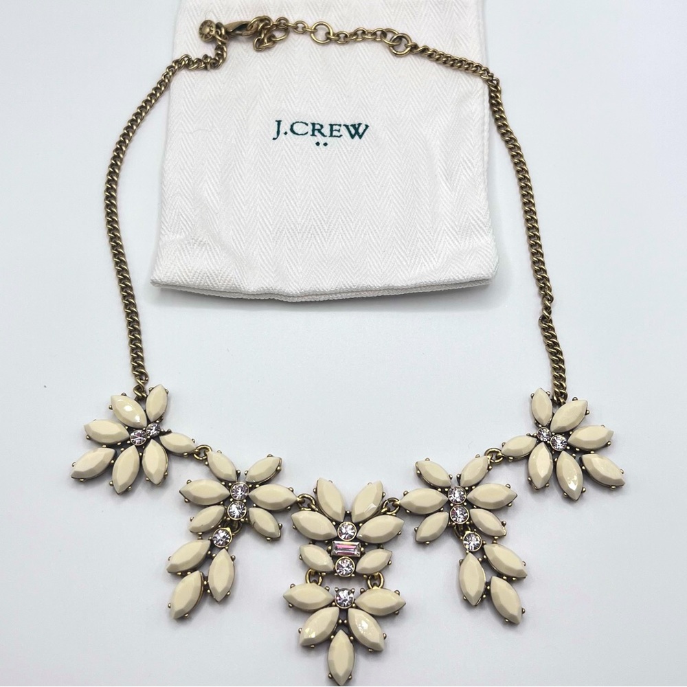 JCrew White & Gold Statement Necklace